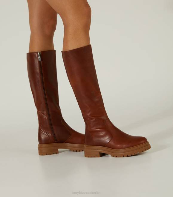 kniehohe Stiefel| de Tony Bianco Frauen Wanda-Kalbsstiefel Cognac 4624465